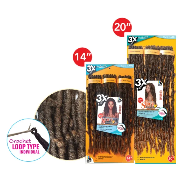 3x Soft Butterfly Locs 20''