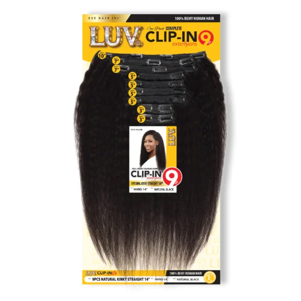 100% Human Hair 9PCS Natural Kinky Clip In HHNS-18"
